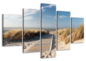 160 x 80 cm Bild auf Leinwand Nordsee Ostsee See 5517-SCT deutsche Marke und Lager  -  Die Bilder / das Wandbild / der Kunstdruck ist fertig gerahmt