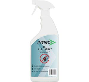 INSIGO 1L Anti-Flohspray, Mittel gegen Flöhe, Flohschutz, Katzenfloh, Hundefloh, Insektenschutz, gegen Ungeziefer & Parasiten, Innen & Außen