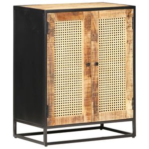 Furniture-Möbel |Sideboard 60x35x75 cm Raues Mangoholz und Wiener Geflecht | eleganten Design