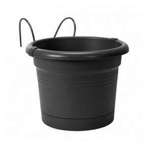Elho Blumentopf + Halter Green Basics all-in-1 schwarz Ø 20 cm