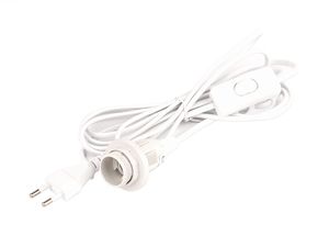 Lampenfassung E14 Schalter weiß 3m Lampenkabel Kabel Stromkabel Netzkabel mit Schalter Lampenhaken z