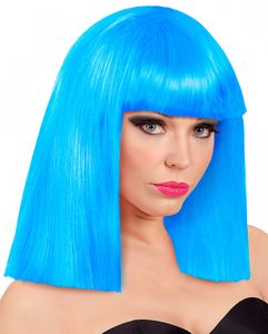 Showgirl Perücke Roxy Blau als Kostüm Accessoire für Halloween und Karneval