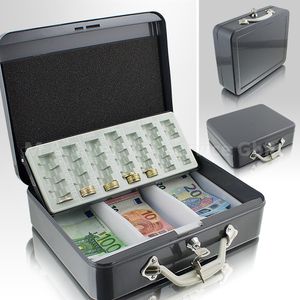 Secureo Geldkassette mit Euro-Münzzählbrett rot jetzt günstig