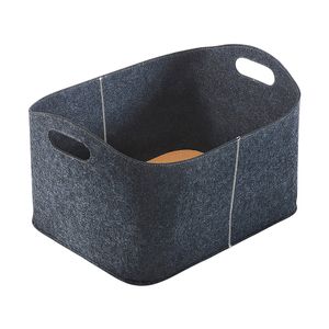 Kobolo Kaminholzkorb Allzweckkorb - mit Grifflöchern - Filz - dunkelgrau - Holztasche Kaminholz Zeitungen Spielzeug Shopper Einkaufen mit Tragegriff