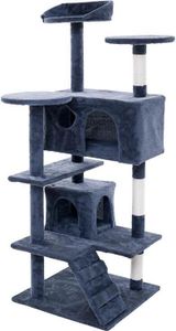Kratzbaum Katzenbaum Katzenkratzbaum 130 cm XL Kletterbaum Spielbaum Dunkelgrau