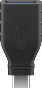 USB-C™/USB-A OTG Super-Speed-Adapter für den Anschluss von Ladekabeln 3.0, schwarz