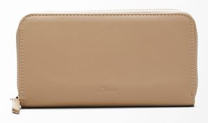 s.Oliver Zip Wallet Reißverschluss Geldbörse Portemonnaie 2121900, Farbe:Beige