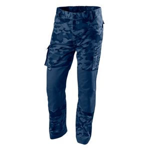 Neo Arbeitshose Marineblau Geländemuster, Camo, Navy, 60% Baumwolle + 40% Polyester, xs