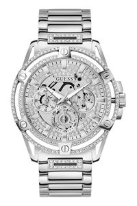 Guess męski zegarek na rękę KING srebrny GW0497G1