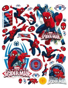 Sticker Fensterbilder Lizenzware Spiderman 39-teilig bunt
