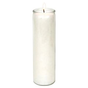 Kerze Stearin weiß unparfümiert -- 21x6.5 cm