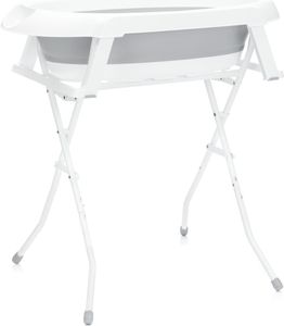 Fillikid Faltbadewanne Stand Badewanne mit Gestell ExklusivDesign:Weiß/Grau