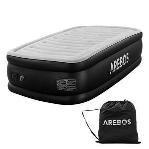 AREBOS Luftmatratze selbstaufblasend Gästebett Bett Matratze Luftbett mit Pumpe Einzeln Grau / Anthrazit