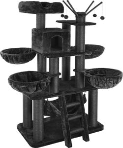 Kratzbaum Gismo 195 cm inklusive Treppe, 4 Spielbällen und Kippschutz