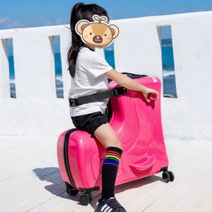 360Home Trolley Kinderkoffer für Kinder Sitzkoffer Reisekoffer mehrere farben Rosa 20 Zoll
