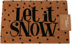 Fußmatte LET IT SNOW natur schwarz Winter Weihnachten Kokos PVC 60x40cm