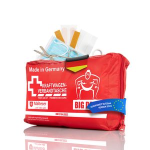 BigDean Verbandskasten  GERMANY  in rot – Verbandstasche nach DIN 13164:2022 : Rot