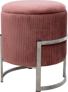 Pouf AKORD PORTO aus Samtstoff mit Stauraum in Rosa Durchmesser 40 cm Höhe 46 cm