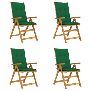 Esszimmer & Garten,Stuhl Verstellbare Gartenstühle - (4er-Set) | mit moderne Auflagen Massivholz Akazie - 57 x 69 x 111 cm HOME DE9523