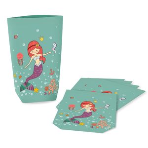 Oblique Unique 6 Meerjungfrau Geschenktüten Papiertüten für Mädchen Kinder Geburtstag Motto Party Feier Mitgebsel