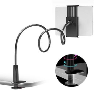 Flexibel Universal Halterung Tisch Bett Schwanenhals Halter für Smartphone Handy 360° Tisch & Bett Halter Ständer,Schwarz