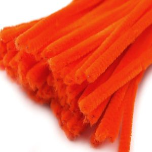 Pfeifenreiniger 20er Chenille-Draht 6mm, Länge 30cm, 28 Farben wählbar, Farbe:orange