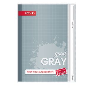 Roth-Hausaufgabenheft - Unicolor für clevere Faule, A5, Squares Grey