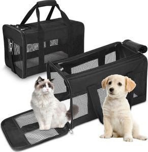 Katzentransportboxen,Faltbar Hundetransportbox Transportbox katzentasche für Hund, Katzen, Airline Zugelassen,Reisefreundliche Transporttasche