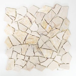 Mosaik Fliese Marmor Naturstein Bruch Ciot golden cream poliert Struktur MOS44-30-2807