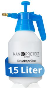 Nanoprotect Handsprüher 1,5 Liter | Drucksprüher mit Verstellbarer Messingdüse | Pumpsprüher | Gartenspritze