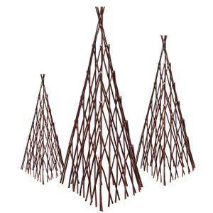UNUS 3er Set Rankgitter Rankpyramide Rankhilfe Holz Rankobelisk Spalier 90-145cm