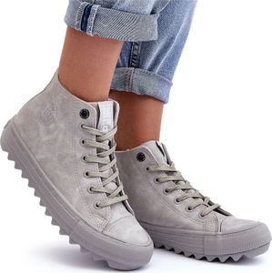 Trampki Damskie Big Star Wysokie Ocieplane Szare GG274070 41