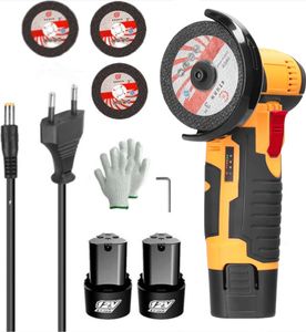500W 12V Akku-Winkelschleifer, 76mm Schleifscheibe, mit Ladegerät und 2 × 1500Mah Batterien, 3er Trennscheiben 500W 12V Akku-Winkelschleifer, 76mm Schleifscheibe, mit Ladegerät und 2 × 1500Mah Batterien, 3er Trennscheiben