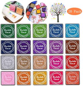 Stempelkissen Set, 20 Farben Stempelkissen Fingerabdruck Set für Stempel Partner Color Card Making und Kids DIY Scrapbooking, 20 Pack