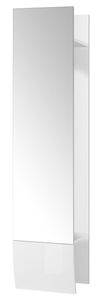 Garderobenpaneel - Weiß matt - Weiß Hochglanz - 40 x 180 cm - mit Spiegel