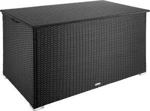 tectake Box na polštáře s hliníkovým rámem Oslo, 145x82,5x79,5cm - černý