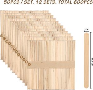 Holz-Stäbchen, 600 Stück Holz-Lutscherstäbe, Glatte Stieleiskunst, perfekt für Bastelarbeiten