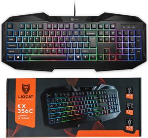 Gaming-Tastatur KX 356C 1,5m kabelgebunden, USB, QWERTZ, RGB-Beleuchtung Schwarz