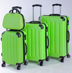 4 TLG. Glüückskind Kofferset Reisekoffer Handgepäck Trolley Koffer Set + Beautycase PC/ABS Apfelgrün