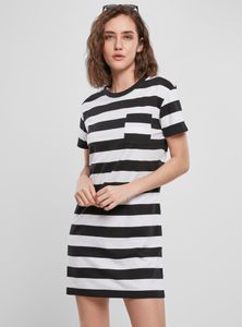 Urban Classics Kleid Ladies Stripe Boxy Tee Dress Black/White-L