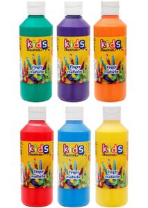 Kids Creativ Fingerfarbe Fingermalfarbe 6 x 250 ml gelb,orange,rot,grün,blau,lila