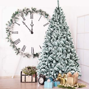 COSTWAY 225cm Künstlicher Weihnachtsbaum mit Schnee, 1010 PVC Nadeln & Metallständer, Tannenbaum, Christbaum, Schnellaufbau Klappsystem