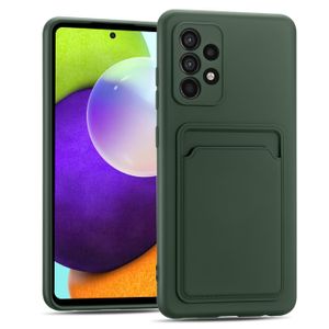 Pouzdro na mobilní telefon pro Samsung Galaxy A23 5G cover silikonový ochranný kryt se slotem na kartu Slim Wallet Case, zelené