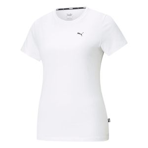 PUMA Damen T-Shirt - Essentials Small Logo Tee, Rundhals, Kurzarm, uni Weiß XS