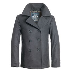 Brandit - Mens Peacoat Anthrazit US-Style Marinejacke Pea Coat Jacke Mantel Neu charcoal Größe 2XL