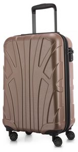 Suitline - Handgepäck Koffer Trolley Rollkoffer Reisekoffer, Koffer 4 Rollen, TSA, 55 cm, 34 Liter, 100% ABS Matt,Gold