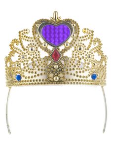Prinzessin Mädchen Krone Prinzessinnen Mini Kristall Herz Prinzessinnenkrone Accessoire Haarschmuck Fasching Karneval Kostüm Verkleidung Outfit, Farbe wählen:lila