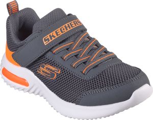Skechers Kinder Kletthalbschuh mit Stretchsenkel grau/orange 34