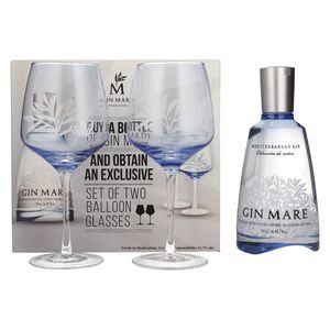 Gin Mare Mediterranean Gin 42,7% Vol. 0,7l in Geschenkbox mit 2 Gläsern