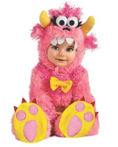 Little Pink Monster Babykostüm für Fasching & Halloween - Größe S und M Größe: S